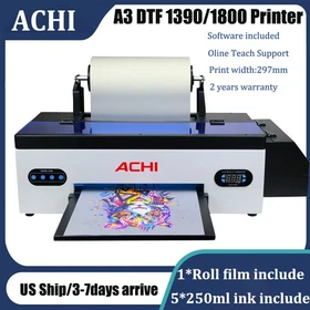 ACHI A3 DTF Printer Epson 1390 L1800 Direct to Trasnfer Film T-shirt Printing US