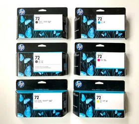 Genuine HP Ink No 72 DesignJet T610 T790 T1100 T1300 / C9370A C9371A -C9374A