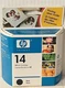 New Genuine HP 14 Black Ink Cartridge. Sealed HP oem black 14 Cartridge (N)