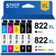 1-5 PK 822XL T822 Ink compatible with Epson WorkForce WF-3823 WF-4833 WF-3855