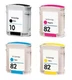 4 X Ink Cartridges For HP DesignJet 500 500PS 800 800PS / No. 10 + 82 Each 69Ml