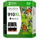2pk Ink Cartridge for HP 910 XL Black OfficeJet 8010 8013 8025 8035 8028 8022