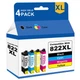 4PK 822XL T822 XL Ink Cartridge For Epson WorkForce Pro WF-3820 WF-4833 WF-4820