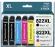 5 Pack 822XL Ink Cartridge For Epson WorkForce Pro WF-3820 WF-4834 WF-4833