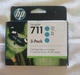 2021 3 Pack New Genuine HP 711 Cyan DesignJet Inks CZ134A OEM SEALED T120 T150