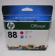 Genuine HP 88 C9382A Ink Cartridge Combo &ndash; Magenta & Cyan &ndash; New &ndash; Sealed &ndash; OEM