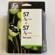 New Genuine HP 57 Twin Pack Tri-Color Ink Cartridges C9320FN option 140