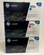 NEW HP LaserJet 502A (C, M, Y | Q6471A - Q6472A - Q6473A) - Lot of 3