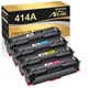 No Chip 4 PK Toner For HP 414A W2020A Color Laserjet Pro MFP M479fdw M454dw