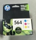 HP 564 Cyan, Magenta, Yellow - SEALED Dec 2018