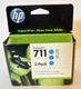 2021 Genuine HP 711 Cyan 29ml Original Ink Cartridges CZ134A 3-Pack OEM