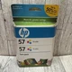 Genuine HP 57 Tri-Color Ink Cartridges Twin Pack New Expired 2010 