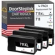 DoorStepInk Compatible Ink Cartridges For HP 711XL Bk and HP 711 C,M,Y 4Pk -USA