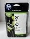Genuine HP 57 Tri-Color Ink Cartridges Twin Pack New Expired June 2008 Printer
