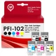 PFI-102 Ink 5-Pack (MBK/BK/C/M/Y) for Canon IPF500 IPF600 IPF750 IPF760