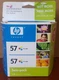 Genuine HP 57+57 Twin Pack Ink Cartridges Tri Color C9320FN EXPIRED 08/2008