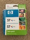 Genuine HP 57 Tri-Color Ink Cartridges Twin Pack New Expired June 2008 Printer