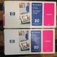 Genuine HP 80 Magenta C4822A  Ink Cartridge Printhead  Cleaner Lot Of 2