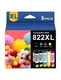 6pk 822XL Ink Cartridge T822 for Epson WF-3820 WF-4830 WF-4820 WF-4834 WF-4833 