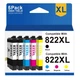 5PK 822 XL 822XL Ink Cartridges For Epson WF 3820 WF 4833 WF 4820 WF 4834 WF4830