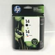 HP 14 Black & Tri-Color Ink Cartridges Combo Pack OEM Sealed Expired 2013