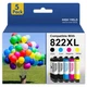 5Pack 822XL T822XL Ink Cartridge For Epson WorkForce Pro WF-3820 WF-4834 WF-4833