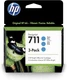 Genuine HP 711 Cyan 3 Pack T120 T520 Ink Cartridges CZ134A
