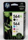 NEW Genuine HP 564XL Black & 564 Color Ink Combo 4 Pack EXP DEC 2018
