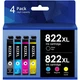 4Pk 822XL Ink Cartridge for Epson Workforce Pro WF-3820 WF-4820 WF-4830 WF-4833