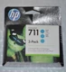 HP DesignJet 711 cyan 3 pack bright office ink new 6/21 new genuine 