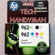 4-PACK HP GENUINE 962XL BLACK & 962 COLOR INK (RETAIL BOX) OFFICEJET 9015 9018