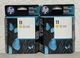Lot of 2 Genuine HP 11 Yellow Ink Cartridges C4838A Dated 12/2016 - Sealed Boxes