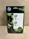 GENUINE HP 57/57 Tri-Color HP Ink Cartridges Twin-Pack 