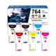 764 Ink Cartridges 300-ML 6-Pack Compatible for HP 764 C1Q16A C1Q17A C1Q18A C...