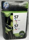 Genuine HP 57 Tri-Color Twin Pack Ink Cartridges Exp. Dec 2014 Factory Sealed 