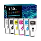 730 Ink Cartridges 300ml 6 Pack, Replacement for HP 730 Ink Cartridge P2V71A ...
