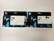 2 OEM HP 730 DJ T1600,T1700 Cyan & Photo Black Inks P2V62A,P2V67A (2024,2026)