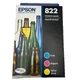 Genuine SET EPSON #822 Ink 2028 WORKFORCE WF-3820 3823 4820 4830 4833 4834 SEAL