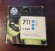 Genuine HP 711 (CZ134A) 3-Pack Cyan Ink Cartridges EXP. OCT 2025