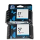 HP 57 Tri-color Ink Cartridges Lot of 2 NOS New Expired 2011