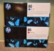 Genuine HP 80 DesignJet C4821A Cyan, C4822A Magenta Cartridges Sealed in Box