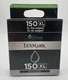 Genuine Lexmark 150XL High Yield Black Ink Cartridge 14N1614 - Sealed