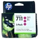 Genuine HP 711 CZ135A Magenta Ink DesignJet Cartridge 3-pack 29 ml Exp 03/2023