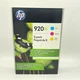 HP 920XL High Yield Cyan Magenta Yellow Ink Cartridges 3 Pack D8J64BN Dec 2018