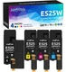 4PK E525 Toner Cartridge Set Compatibl for Dell E525w Black Cyan Magenta Yellow