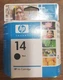 New Genuine HP 14 Black Ink Cartridge. Sealed HP oem black number 14 Cartridge 